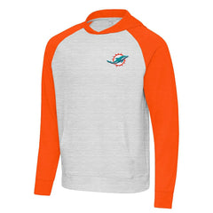 Miami Dolphins Antigua Urgent Pullover Hoodie - Gray/Orange cheap