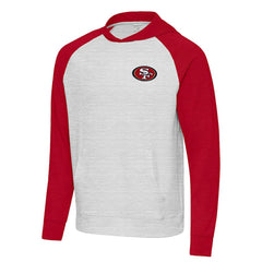 San Francisco 49ers Antigua Urgent Pullover Hoodie - Scarlet/Gray discount