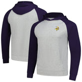 Minnesota Vikings Antigua Urgent Pullover Hoodie - Heather Gray/Purple cheap