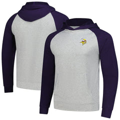 Minnesota Vikings Antigua Urgent Pullover Hoodie - Heather Gray/Purple cheap