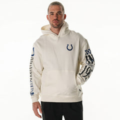Indianapolis Colts The Wild Collective Unisex Stacked Graphic Sleeve Fleece Hoodie - Cream outlet