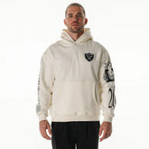 Las Vegas Raiders The Wild Collective Unisex Stacked Graphic Sleeve Fleece Hoodie - Cream on sale