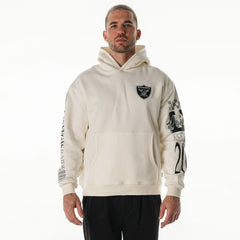 Las Vegas Raiders The Wild Collective Unisex Stacked Graphic Sleeve Fleece Hoodie - Cream on sale
