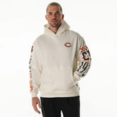 Chicago Bears The Wild Collective Unisex Stacked Graphic Sleeve Fleece Hoodie - Cream outlet