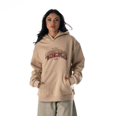 San Francisco 49ers The Wild Collective Unisex Oversized Graphic Fleece Hoodie - Tan sale
