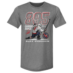 Alexander Ovechkin Washington Capitals 500 Level NHL All-Time Leading Goal Scorer Tri-Blend Grunge T-Shirt Gray