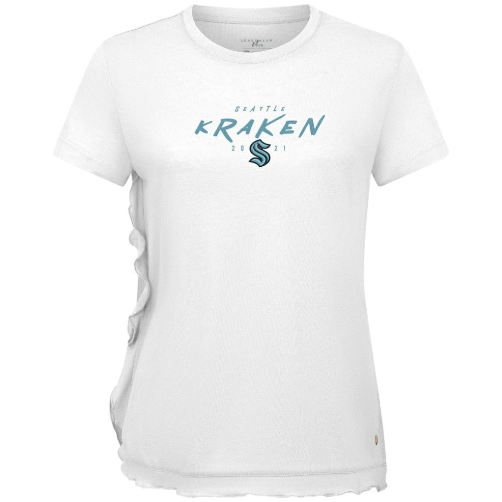 Seattle Kraken Levelwear Women's Airflow Scratched T-Shirt White