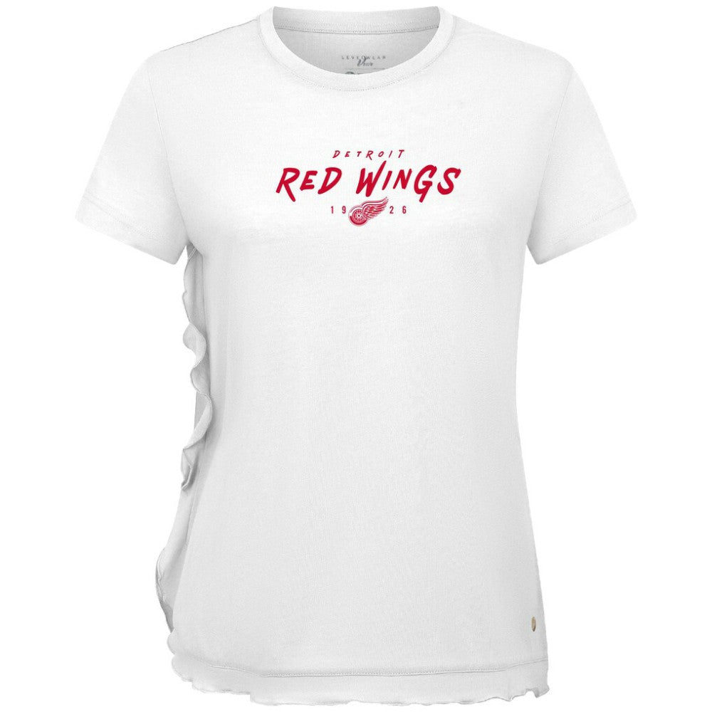 Detroit Red Wings Levelwear Women's Airflow Scratched T-Shirt White
