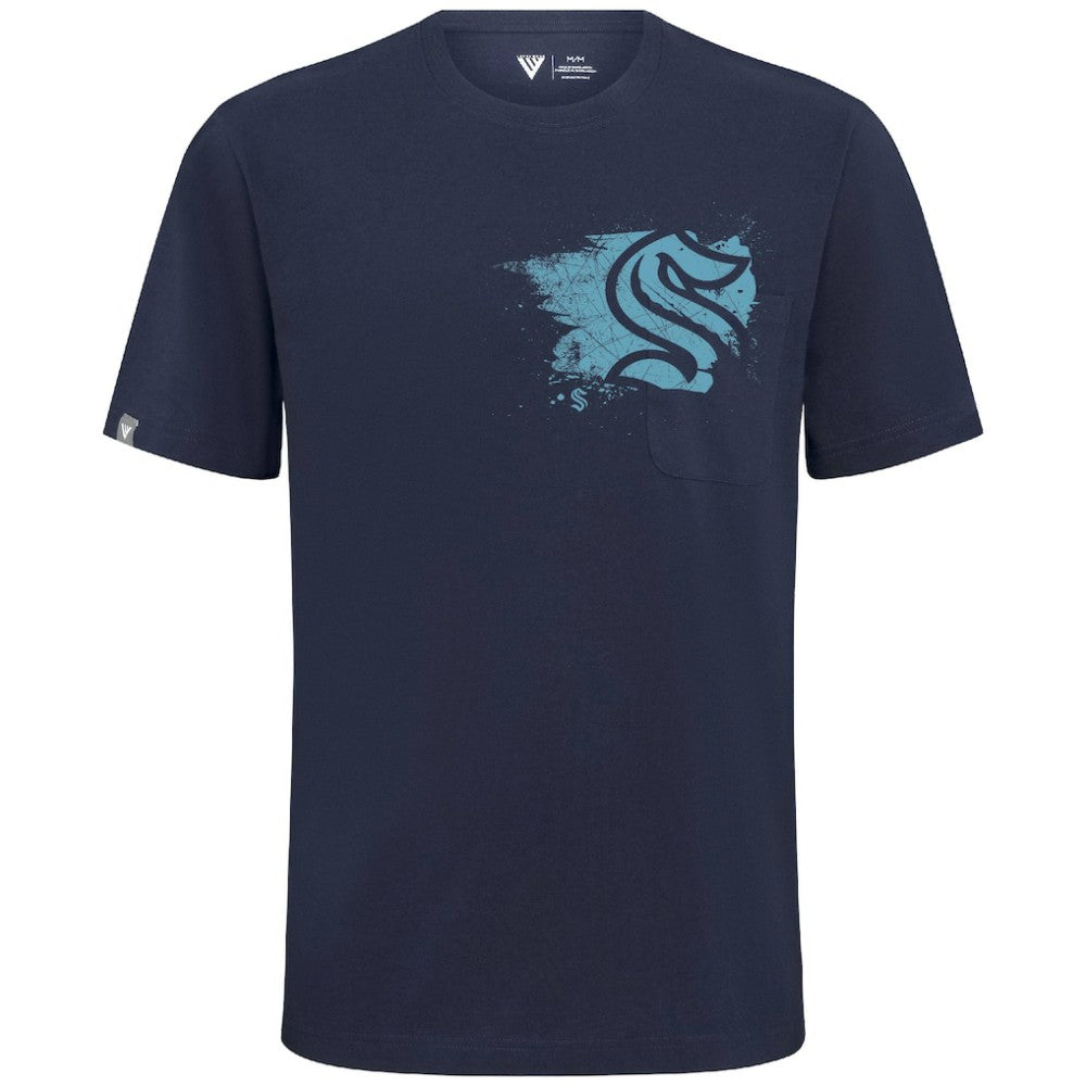 Seattle Kraken Levelwear Focal Blasted T-Shirt Deep Sea Blue