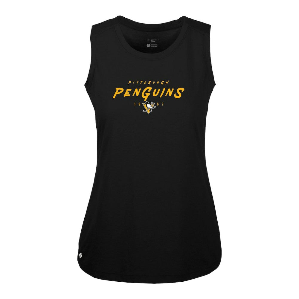 Pittsburgh Penguins Levelwear Women's Macy Scratched Tank Top Black