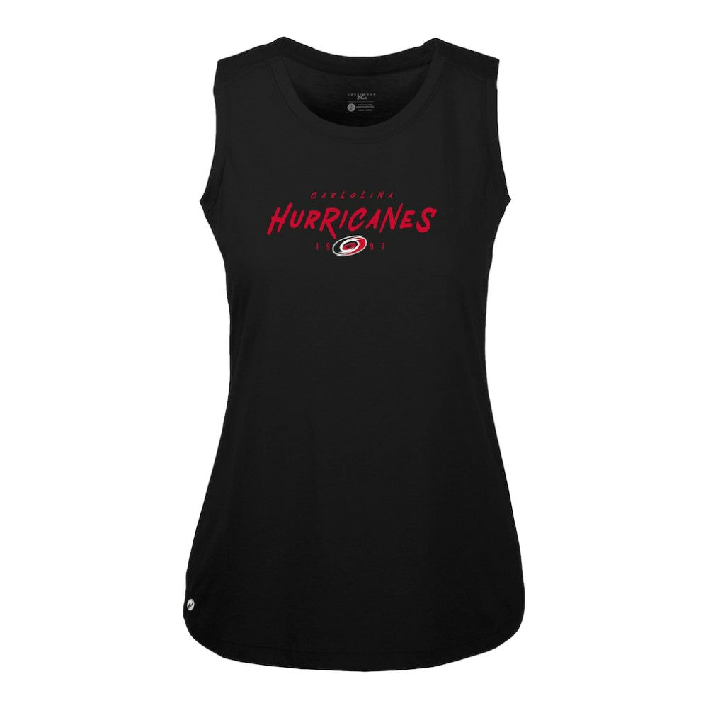 Carolina Hurricanes Levelwear Women's Macy Scratched Tank Top Black