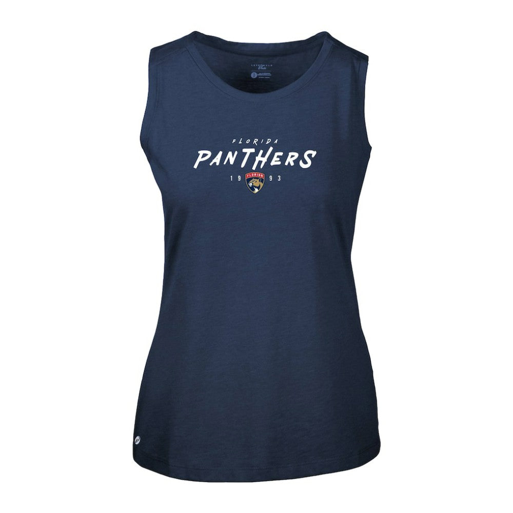 Florida Panthers Levelwear Women's Macy Scratched Tank Top Navy