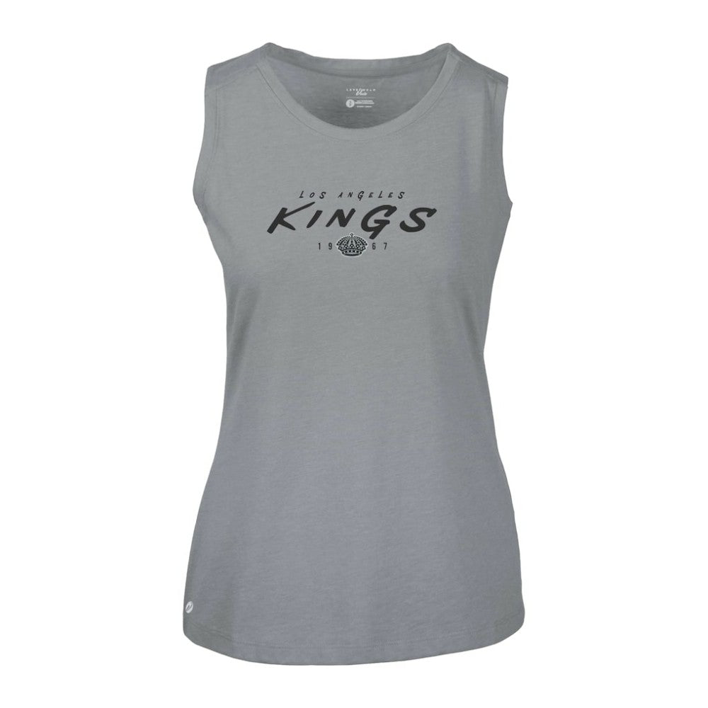 Los Angeles Kings Levelwear Women's Macy Scratched Tank Top Gray