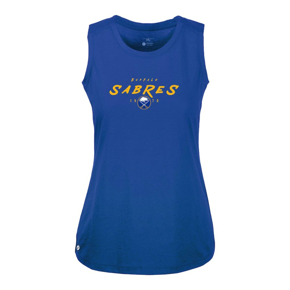 Buffalo Sabres Levelwear Women's Macy Scratched Tank Top Royal