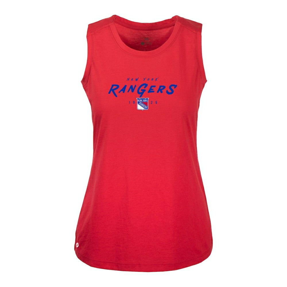 New York Rangers Levelwear Women's Macy Scratched Tank Top Red
