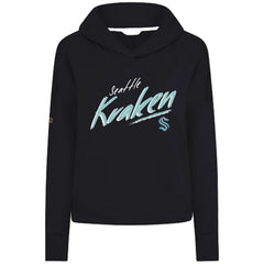 Seattle Kraken Levelwear Women's Sweet Sizzle Tri-Blend Cropped Pullover Hoodie Black