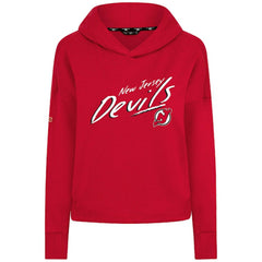 New Jersey Devils Levelwear Women's Sweet Sizzle Tri-Blend Cropped Pullover Hoodie Red