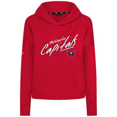 Washington Capitals Levelwear Women's Sweet Sizzle Tri-Blend Cropped Pullover Hoodie Red
