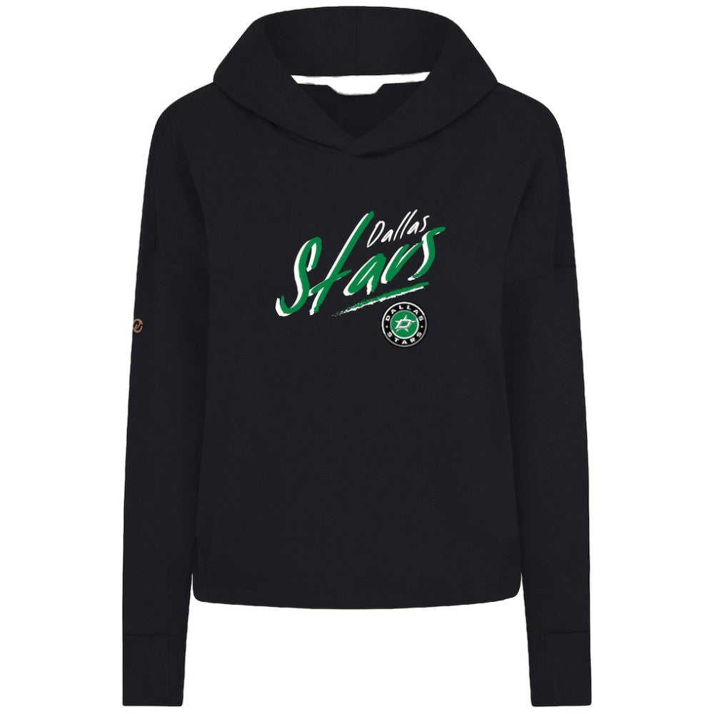 Dallas Stars Levelwear Women's Sweet Sizzle Tri-Blend Cropped Pullover Hoodie Black