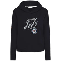 Winnipeg Jets Levelwear Women's Sweet Sizzle Tri-Blend Cropped Pullover Hoodie Black