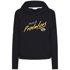 Nashville Predators Levelwear Women's Sweet Sizzle Tri-Blend Cropped Pullover Hoodie Black