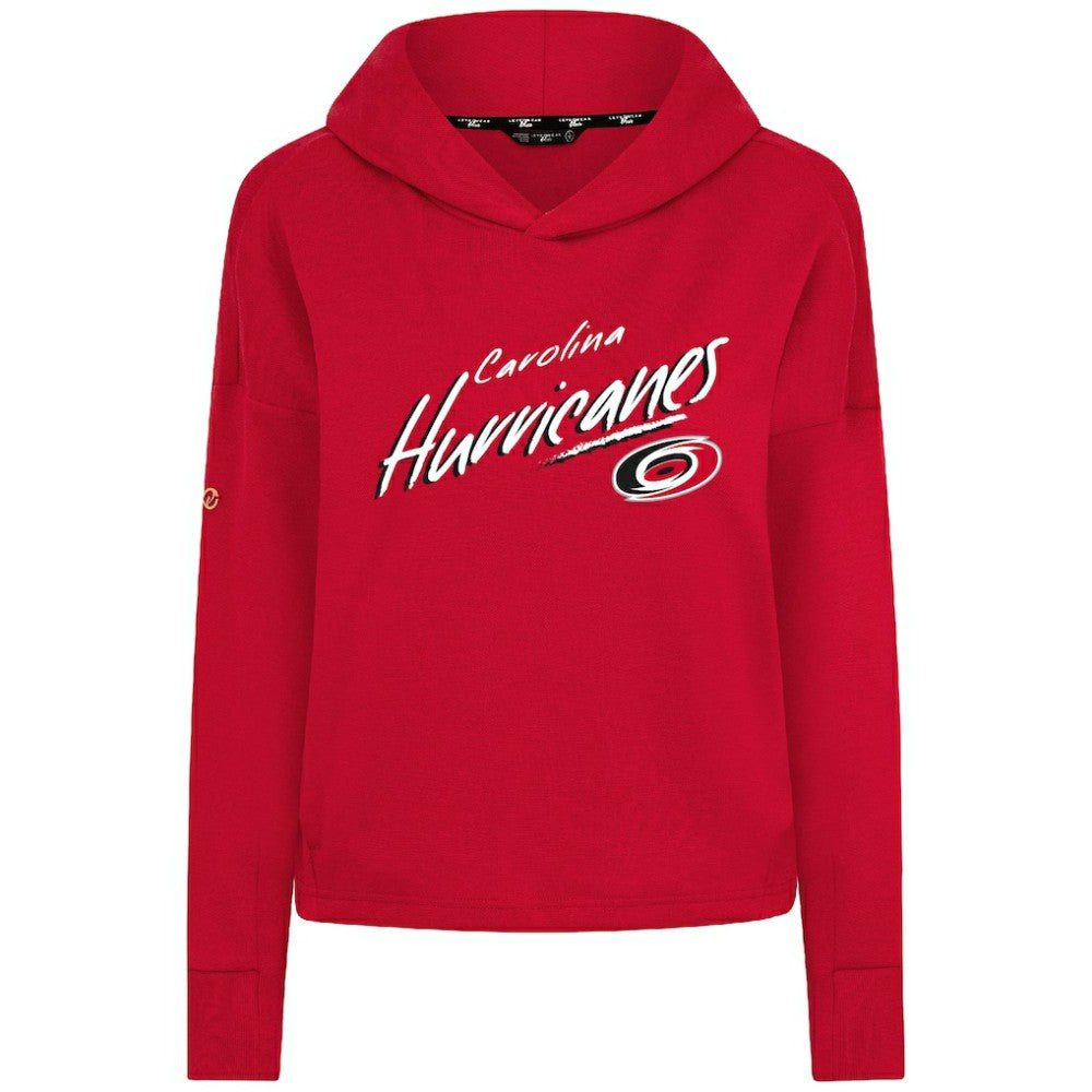 Carolina Hurricanes Levelwear Women's Sweet Sizzle Tri-Blend Cropped Pullover Hoodie Red
