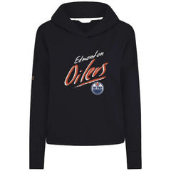 Edmonton Oilers Levelwear Women's Sweet Sizzle Tri-Blend Cropped Pullover Hoodie Black