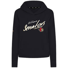 Ottawa Senators Levelwear Women's Sweet Sizzle Tri-Blend Cropped Pullover Hoodie Black