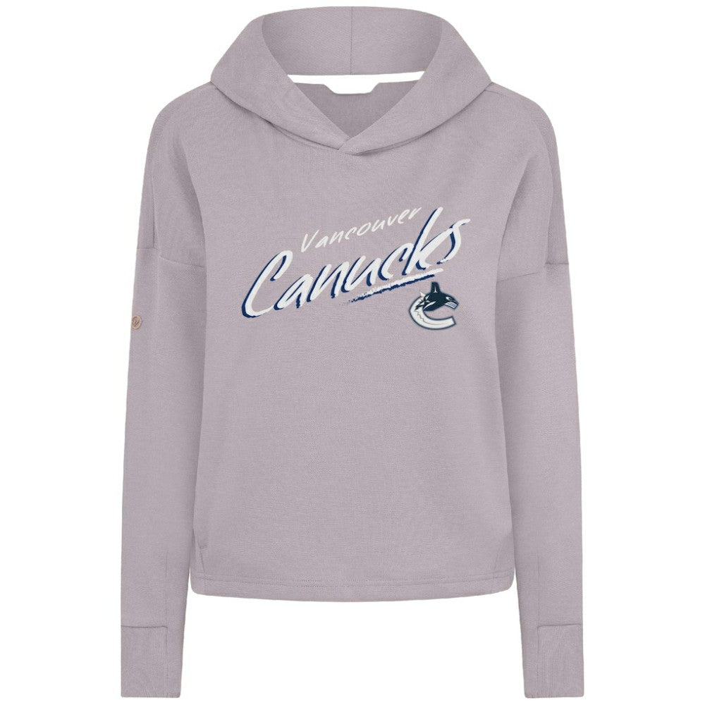 Vancouver Canucks Levelwear Women's Sweet Sizzle Tri-Blend Cropped Pullover Hoodie Gray