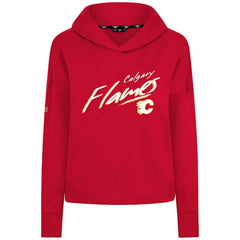 Calgary Flames Levelwear Women's Sweet Sizzle Tri-Blend Cropped Pullover Hoodie Red