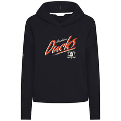 Anaheim Ducks Levelwear Women's Sweet Sizzle Tri-Blend Cropped Pullover Hoodie Black