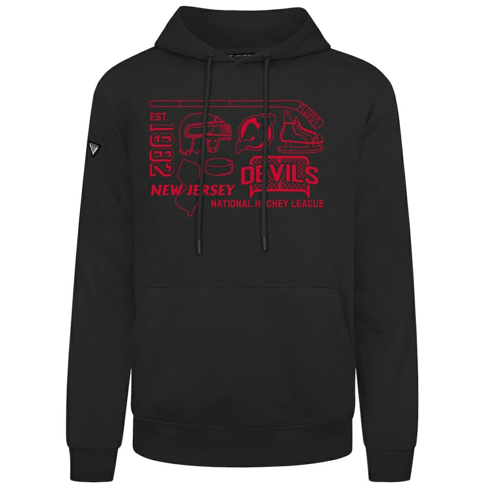 New Jersey Devils Levelwear Podium Campaign Pullover Hoodie Black
