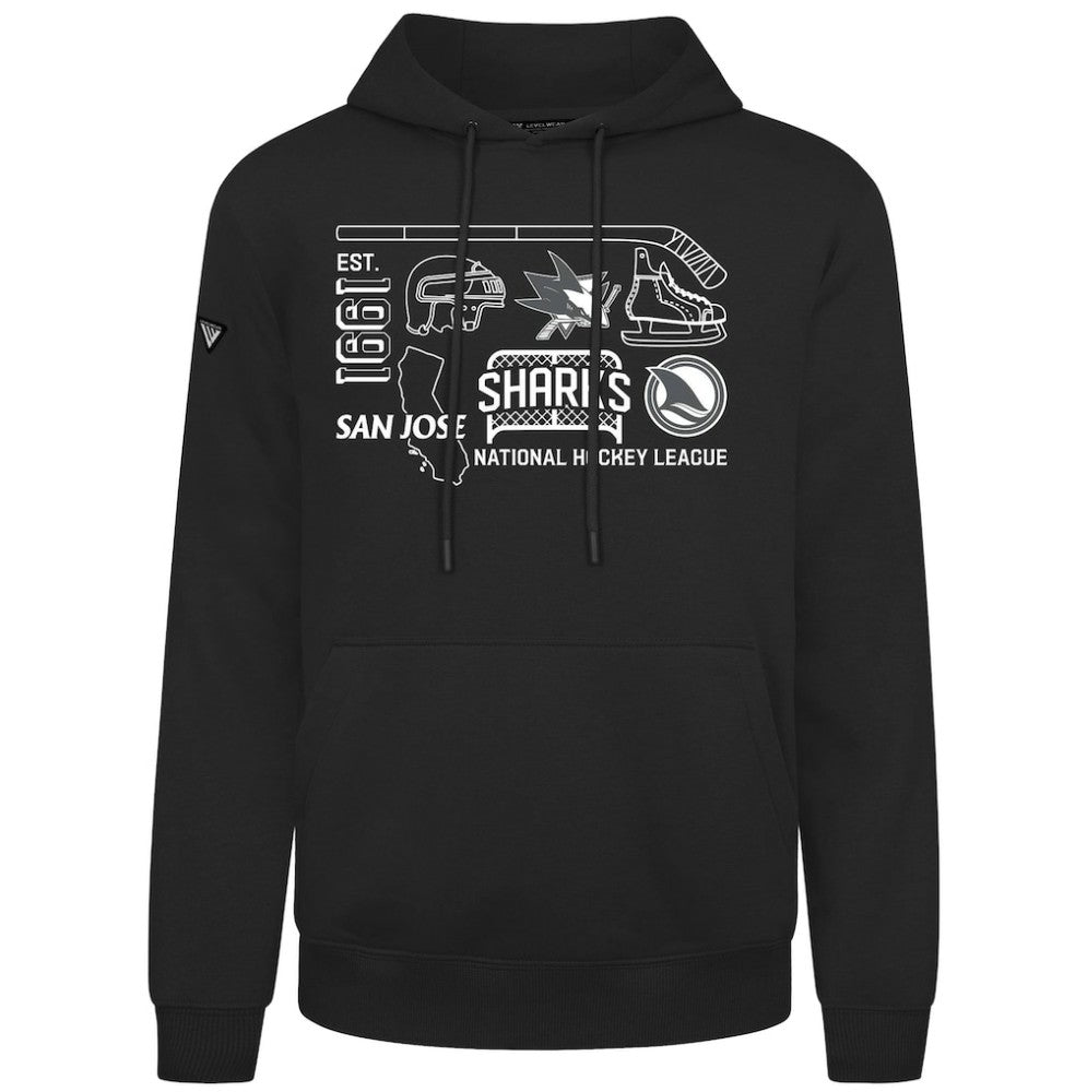 San Jose Sharks Levelwear Podium Campaign Pullover Hoodie Black