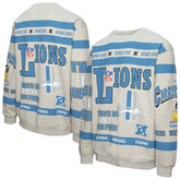 Detroit Lions All Over Print Vintage Fleece Crewneck Sweatshirt - Heather Gray sale