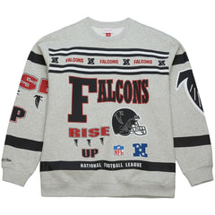 Atlanta Falcons All Over Print Vintage Fleece Crewneck Sweatshirt - Heather Gray cheap