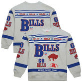 Buffalo Bills All Over Print Vintage Fleece Crewneck Sweatshirt - Heather Gray sale