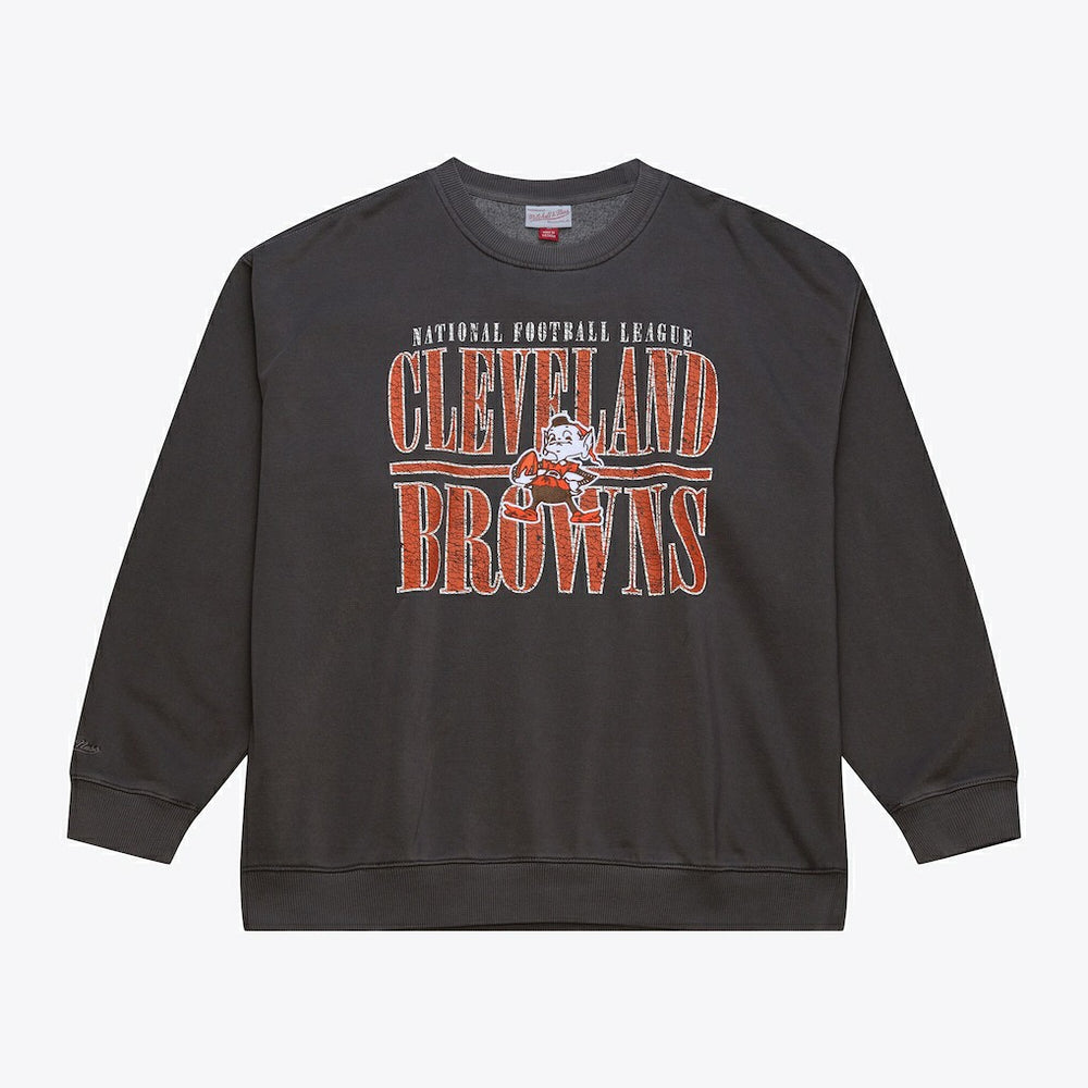 Cleveland Browns Downtown Crew Vintage Logo Sweatshirt - Black cheap