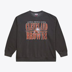 Cleveland Browns Downtown Crew Vintage Logo Sweatshirt - Black cheap