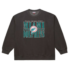 Miami Dolphins Downtown Crew Vintage Logo Sweatshirt - Black for sale