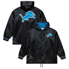 Detroit Lions Downtown Satin Full-Snap Hooded Jacket - Black sale