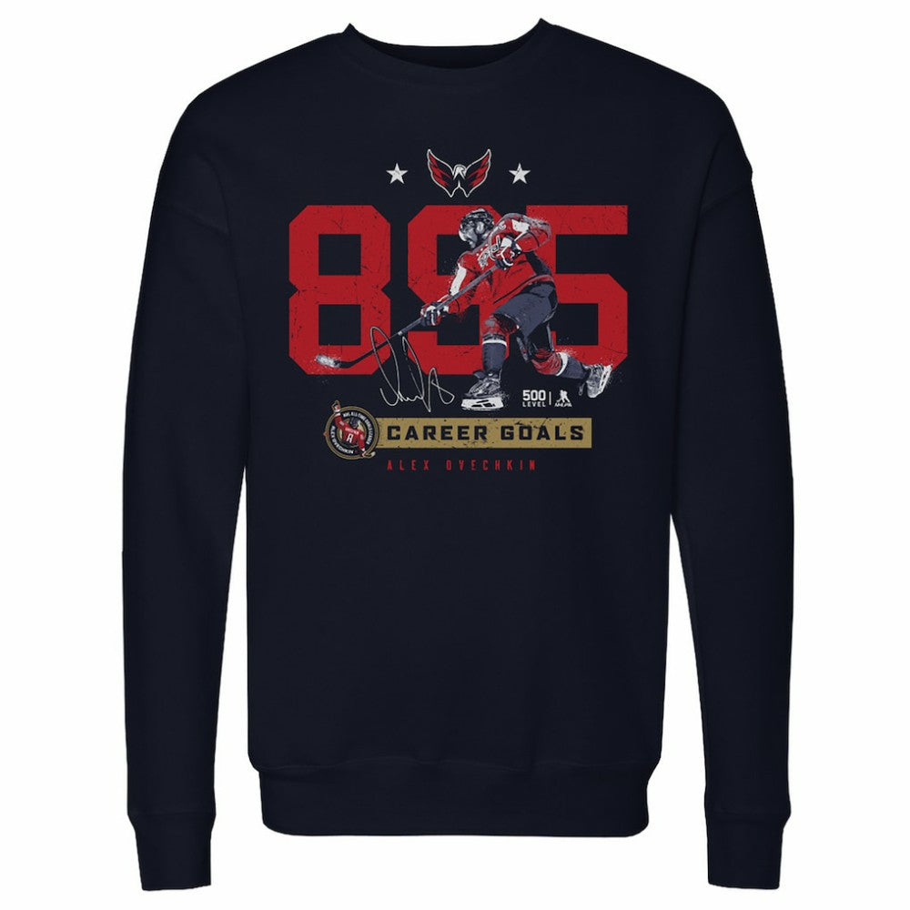 Alexander Ovechkin Washington Capitals 500 Level Number Pullover Sweatshirt Navy