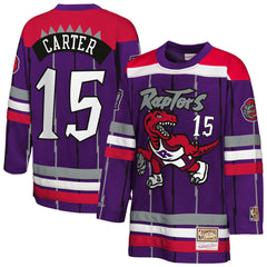 Vince Carter Toronto Raptors Youth Maxxed Out 2.0 Fashion Hockey Jersey - Purple | Mitchell & Ness online