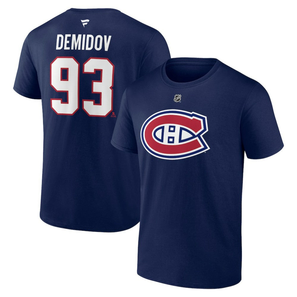 Ivan Demidov Montreal Canadiens Fanatics Authentic Stack Name & Number T-Shirt Navy