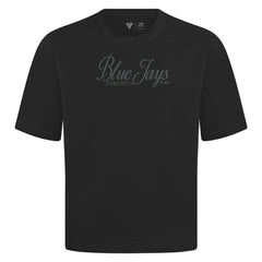 Toronto Blue Jays Levelwear Ethereal Oversized Luxe Signature Knit T-Shirt - Black