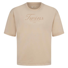 Minnesota Twins Levelwear Ethereal Oversized Luxe Signature Knit T-Shirt - Khaki