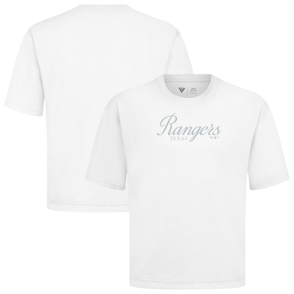 Texas Rangers Levelwear Ethereal Oversized Luxe Signature Knit T-Shirt - White