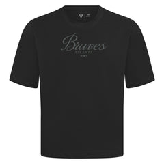 Atlanta Braves Levelwear Ethereal Oversized Luxe Signature Knit T-Shirt - Black