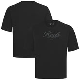 Cincinnati Reds Levelwear Ethereal Oversized Luxe Signature Knit T-Shirt - Black