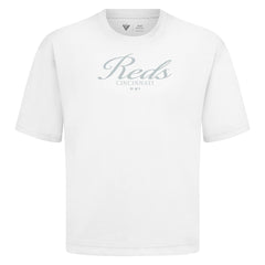 Cincinnati Reds Levelwear Ethereal Oversized Luxe Signature Knit T-Shirt - White