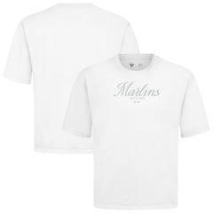 Miami Marlins Levelwear Ethereal Oversized Luxe Signature Knit T-Shirt - White